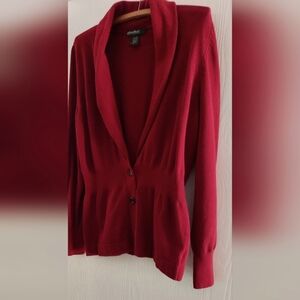 Like New Eddie Bauwr Deep Red Knit Cardigan